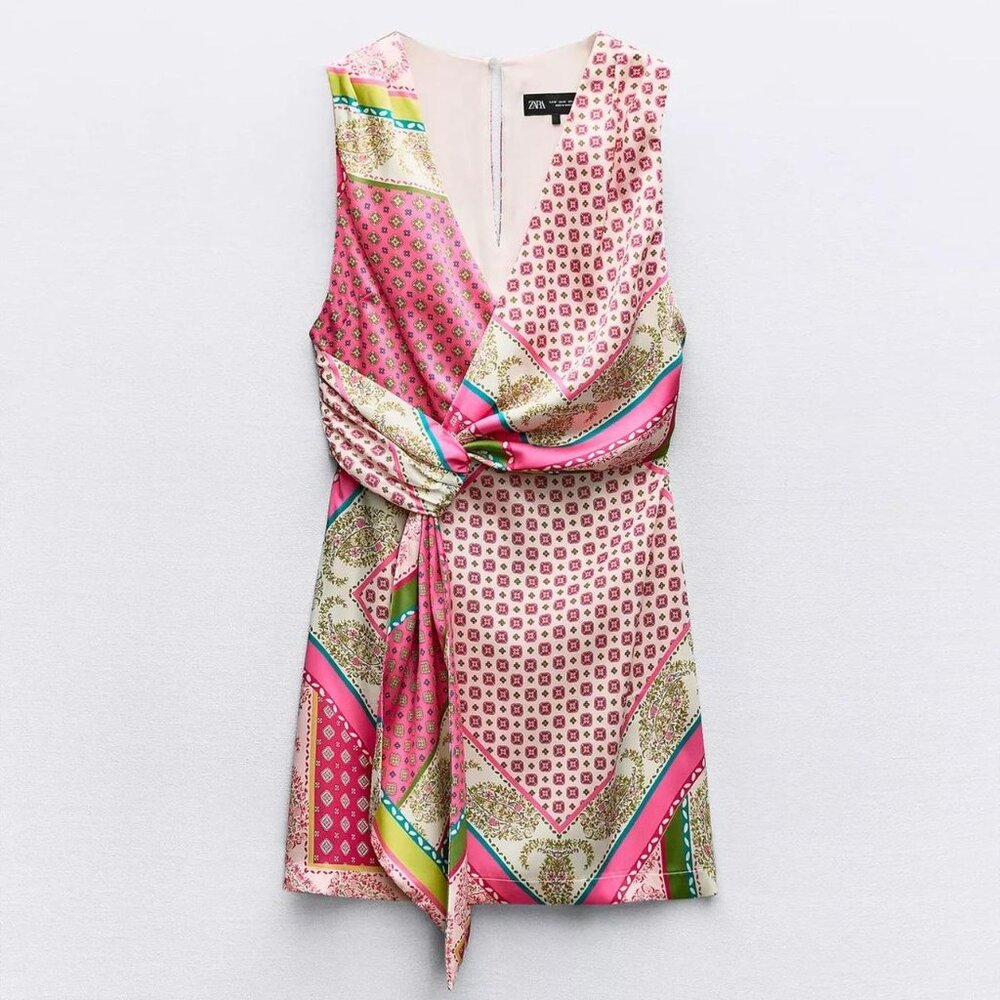 *NWT* ZARA NEW PRINTED PATCHWORK DRESS